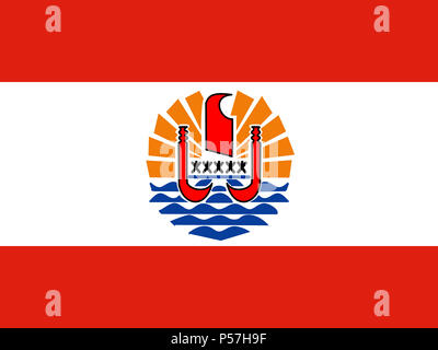 Official national flag of French Polynesia, Polynesia Stock Photo