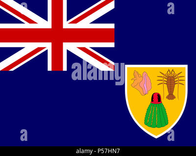 Official national flag of the Turks and Caicos Islands Stock Photo