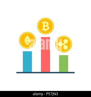 Crypto Currency Stock Flat Vector Icon Stock Vector