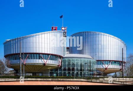 Strasbourg, European Court of Human Rights building, Cour Européenne des Droits de l'Homme, Alsace, France, Europe, Stock Photo