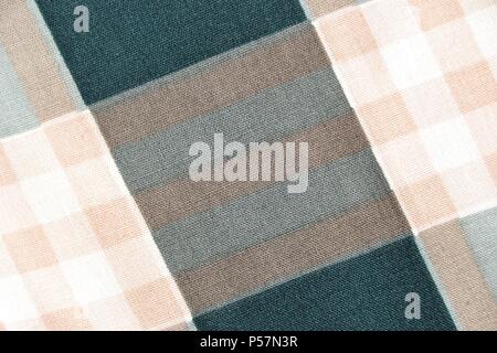 Checked pattern on a tablecloth Stock Photo