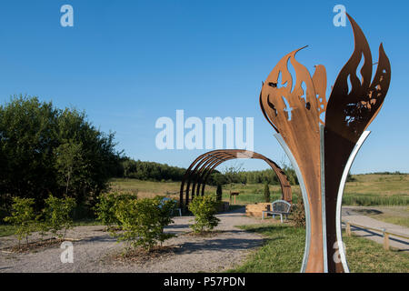 Mining Memorial at Gedling Country Park, Nottinghamshire England UK Stock Photo