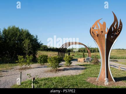 Mining Memorial at Gedling Country Park, Nottinghamshire England UK Stock Photo