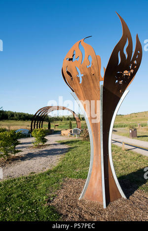 Mining Memorial at Gedling Country Park, Nottinghamshire England UK Stock Photo