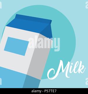 Milk box over blue background vector illustration graphic design Stock Vector