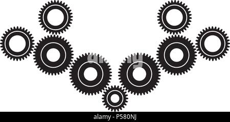 Set of gear wheels. Flat vector Stock Vector