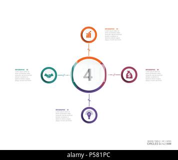 Infographics circular with 3 steps, parts, icons. Flat vector template ...