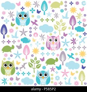 Seamless floral pattern, wallpaper Stock Vector