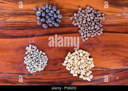 washed, honey, natural coffee process Stock Photo