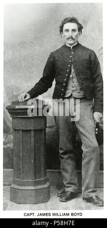 Captain James William Boyd (1822-1866), Confederate States of America Military Officer, who was Alleged in a Conspiracy Theory to have been Killed in Place of John Wilkes Booth, the Assassin of U.S. President Abraham Lincoln, Full-Length Portrait, early 1860's Stock Photo