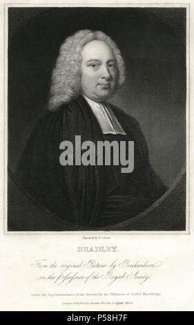 James Bradley (1693-1762), English Astronomer and Priest, Served as Astronomer Royal, Engraving by E. Scriven Stock Photo