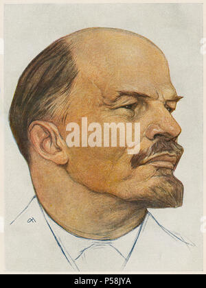 Vladimir Ilyich Lenin (1870-1924), Russian Revolutionary and Premier of the Soviet Union 1922-24, Portrait by Nickolay Andreyev, 1920 Stock Photo