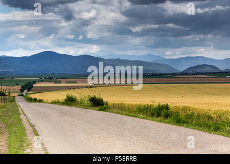 Landscape in Neamt - Romania in the summer season with cloudy sky Stock Photo