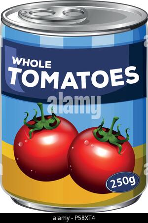 A Can of Whole Tomatoes illustration Stock Vector