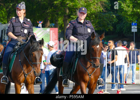 Mounted police in Moscow Stock Photo