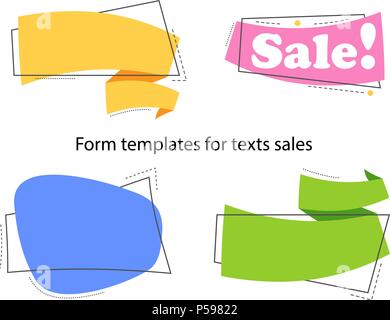 Set Colored promotion banners. flat bubble shaped sticker, label Stock Vector