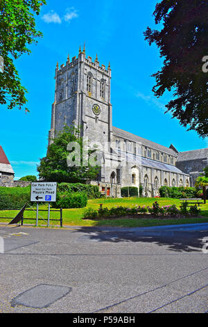 The impressive church known as Christchurch Priory is one of the longest Parish churches in the country, longer than many cathedrals! Stock Photo