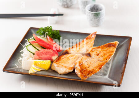 Japanese grill cod fish Stock Photo