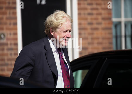 London,UK,26th June 2018,Secretary of State for Foreign and Commonwealth Affairs The Rt Hon Boris Johnson arrives for the weekly cabinet meeting at 10 Downing Street in London.Credit Keith Larby/Alamy Live News Stock Photo