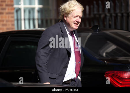 London,UK,26th June 2018,Secretary of State for Foreign and Commonwealth Affairs The Rt Hon Boris Johnson arrives for the weekly cabinet meeting at 10 Downing Street in London.Credit Keith Larby/Alamy Live News Stock Photo