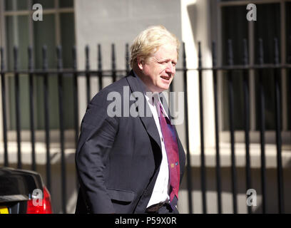 London,UK,26th June 2018,Secretary of State for Foreign and Commonwealth Affairs The Rt Hon Boris Johnson arrives for the weekly cabinet meeting at 10 Downing Street in London.Credit Keith Larby/Alamy Live News Stock Photo