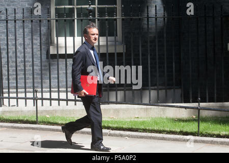 London. 26th June 2018. Secretary of State for Wales Alun Cairns MP leaves Downing Street aftwer the weekly cabinet meeting   leaves Downing Street after the weekly cabinet meeting Credit: amer ghazzal/Alamy Live News Stock Photo