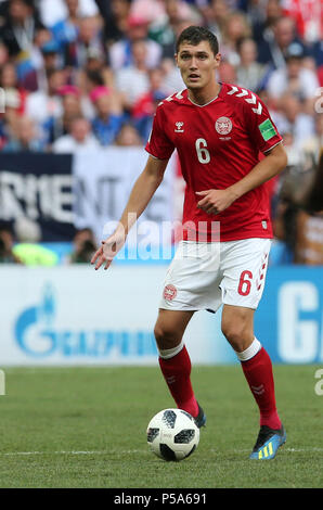 Moscow, Russian. 26th June, 2018. 26.06.2018. MOSCOW, Russian: ANDREAS CHRISTENSEN in action during the Fifa World Cup Russia 2018, Group C, football match between DENMARK V FRANCE in Luzhniki Stadium MOSCOW. Credit: Independent Photo Agency/Alamy Live News Stock Photo