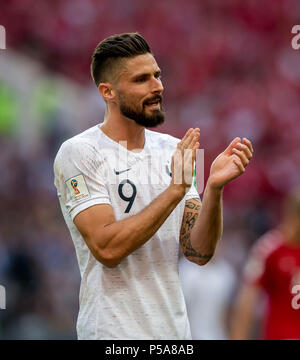 Moscow, Russland. 26th June, 2018. Olivier Giroud (France) GES/Football/World Championship 2018 Russia: Denmark - France, 26.06.2018 GES/Soccer/Football/Worldcup 2018 Russia: Denmark vs France, Moscow, June 26, 2018 | usage worldwide Credit: dpa/Alamy Live News Stock Photo