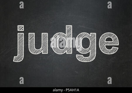 Law concept: Judge on chalkboard background Stock Photo