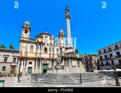 PALERMO, ITALY - JUNE 15, 2017: Church of Saint Dominic (Chiesa di San Domenico e Chiostro) is the second most important church of Palermo, Sicily, It Stock Photo