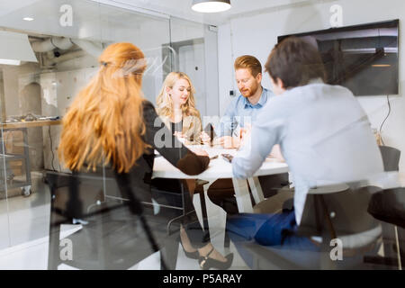 Business people board meeting in modern office Stock Photo