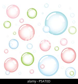 Grungy design element. Soap bubbles seamless pattern Stock Vector