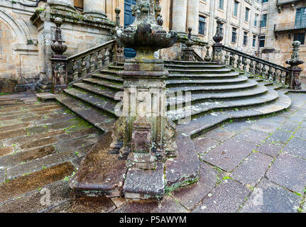Santiago de Compostela, Spain -MAY 14, 2016: Stairs to Monastery Convent of San Martino Pinario (Galicia, Spain). Stock Photo