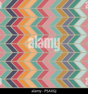 Seamless vector abstract retro 60s ribs colorful pattern Stock Vector