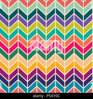 Seamless vector abstract retro 60s ribs bright colorful pattern Stock Vector