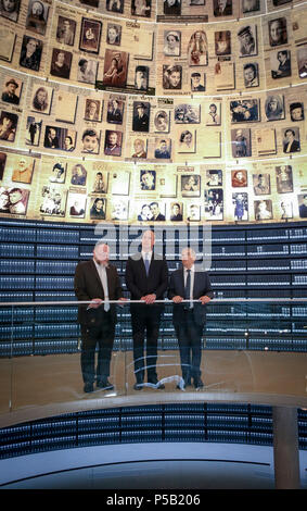 The Duke of Cambridge (centre) views the Hall of Names with Ephraim ...