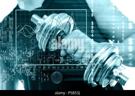 Sport and biometric studies.Technology and healthy science Stock Photo