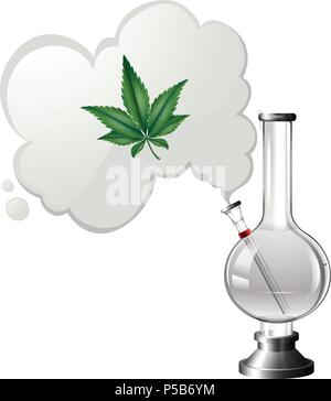 Marijuana Bong on White Background illustration Stock Vector