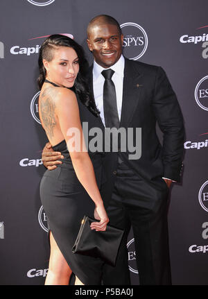 Reggie Bush, Lilit Avagyan  at the ESPY 2013 Awards at the Nokia Theatre In Los Angeles.a Reggie Bush, Lilit Avagyan 036 ------------- Red Carpet Event, Vertical, USA, Film Industry, Celebrities,  Photography, Bestof, Arts Culture and Entertainment, Topix Celebrities fashion /  Vertical, Best of, Event in Hollywood Life - California,  Red Carpet and backstage, USA, Film Industry, Celebrities,  movie celebrities, TV celebrities, Music celebrities, Photography, Bestof, Arts Culture and Entertainment,  Topix, vertical,  family from from the year , 2013, inquiry tsuni@Gamma-USA.com Husband and wif Stock Photo