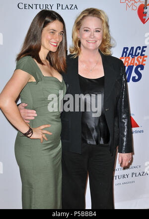 Cybill Shepherd and Daughter Clementine Ford  arriving at The 20th Ann. Race To Erase MS 2013 at the Hyatt Hotel in Los Angeles.Cybill Shepherd and Daughter Clementine Ford  ------------- Red Carpet Event, Vertical, USA, Film Industry, Celebrities,  Photography, Bestof, Arts Culture and Entertainment, Topix Celebrities fashion /  Vertical, Best of, Event in Hollywood Life - California,  Red Carpet and backstage, USA, Film Industry, Celebrities,  movie celebrities, TV celebrities, Music celebrities, Photography, Bestof, Arts Culture and Entertainment,  Topix, vertical,  family from from the yea Stock Photo