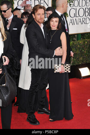 Ewan McGregor, Eve Mavrakis  at the 70th Golden Globes Awards 2013 at the  Hilton Hotel In Beverly Hills.Ewan McGregor, Eve Mavrakis  ------------- Red Carpet Event, Vertical, USA, Film Industry, Celebrities,  Photography, Bestof, Arts Culture and Entertainment, Topix Celebrities fashion /  Vertical, Best of, Event in Hollywood Life - California,  Red Carpet and backstage, USA, Film Industry, Celebrities,  movie celebrities, TV celebrities, Music celebrities, Photography, Bestof, Arts Culture and Entertainment,  Topix, vertical,  family from from the year , 2013, inquiry tsuni@Gamma-USA.com Hu Stock Photo