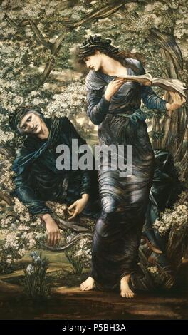 ''The Beguiling of Merlin', 1874, Oil on cavnas, 186 x 111 cm. Author: Edward Burne-Jones (1833-1898). Location: LADY LEVER ART GALLERY, LIVERPOOL, ENGLAND. Stock Photo