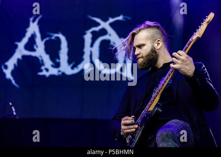 Denmark, Copenhagen - June 22, 2018. The Icelandic black metal band Audn performs a live concert a during the Danish heavy metal festival Copenhell 2018 in Copenhagen. (Photo credit: Gonzales Photo - Peter Troest). Stock Photo