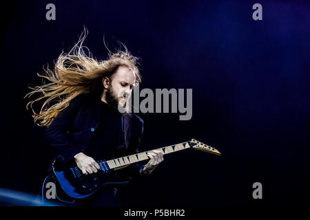 Denmark, Copenhagen - June 22, 2018. The Icelandic black metal band Audn performs a live concert a during the Danish heavy metal festival Copenhell 2018 in Copenhagen. (Photo credit: Gonzales Photo - Peter Troest). Stock Photo