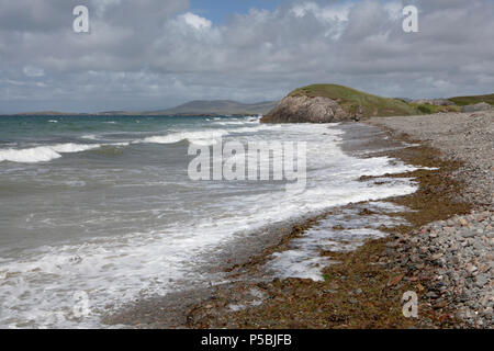Lettergesh Beach on the Renvyle Peninsula is one of many stunning Connemara beaches. County Galway, Ireland Stock Photo