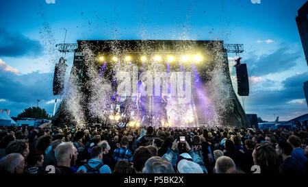 Denmark, Copenhagen - June 22, 2018. The German thrash metal band Kreator performs a live concert during the Danish heavy metal festival Copenhell 2018 in Copenhagen. (Photo credit: Gonzales Photo - Peter Troest). Stock Photo