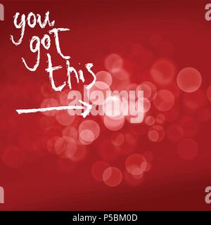 You got this, lettering on red backgound. Hand drawn vector design. Stock Vector