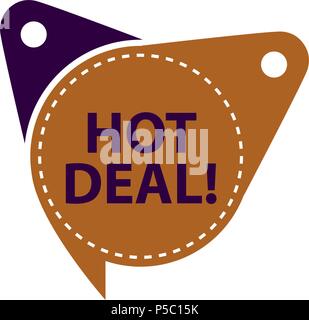 Hot Deal Tag Shop Template Isolated Stock Vector