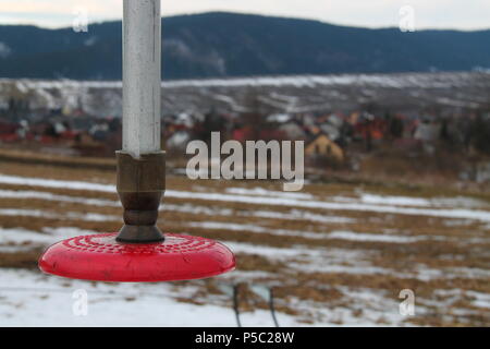 Skiing coming to an end in Slovakia with little snow left Stock Photo