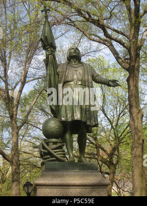 N/A. Christopher Columbus statue by Jerónimo Suñol (1840-1902), Central Park, New York City, New York, USA. Statue dedicated May 12, 1894; photograph taken on April 8, 2010.. Statue by Jerónimo Suñol (1840-1902); I took this photograph. 286 Central Park NYC - Columbus statue by Jeronimo Sunol - IMG 5706 Stock Photo